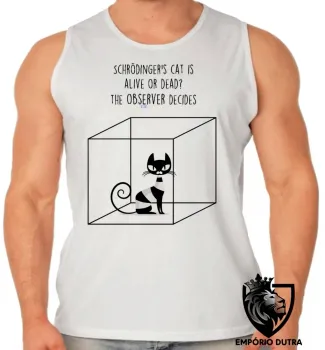 Camiseta Regata adulto ou infantil gato schrodinger fisica quantica - Foto 2