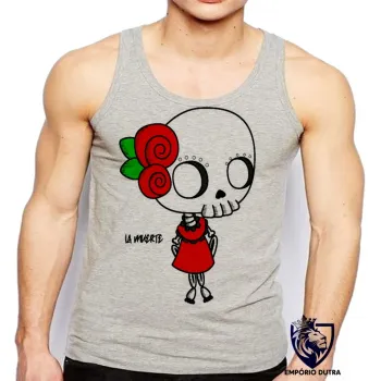 Camiseta Regata adulto ou infantil Girl la muerte dama da morte mexicana caveira