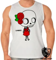 Camiseta Regata adulto ou infantil Girl la muerte dama da morte mexicana caveira - Foto 2