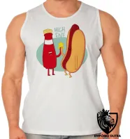 Camiseta Regata adulto ou infantil High Five salsicha catchup hot dog - Foto 2