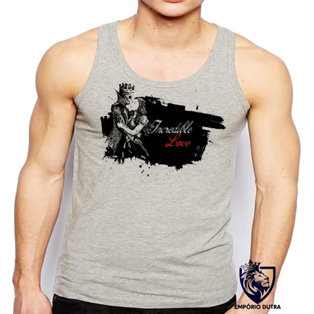 Camiseta Regata adulto ou infantil Incredible Love caveira princesa Imagem