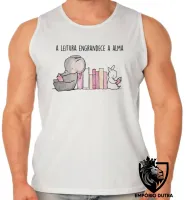 Camiseta Regata adulto ou infantil leitura engrandece alma literatura - Foto 2