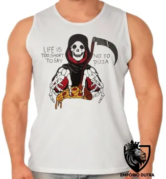 Camiseta Regata adulto ou infantil caveira morte  pizza - Foto 2