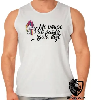 Camiseta Regata adulto ou infantil Me poupe raiva hoje unicórnio bipolar - Foto 2