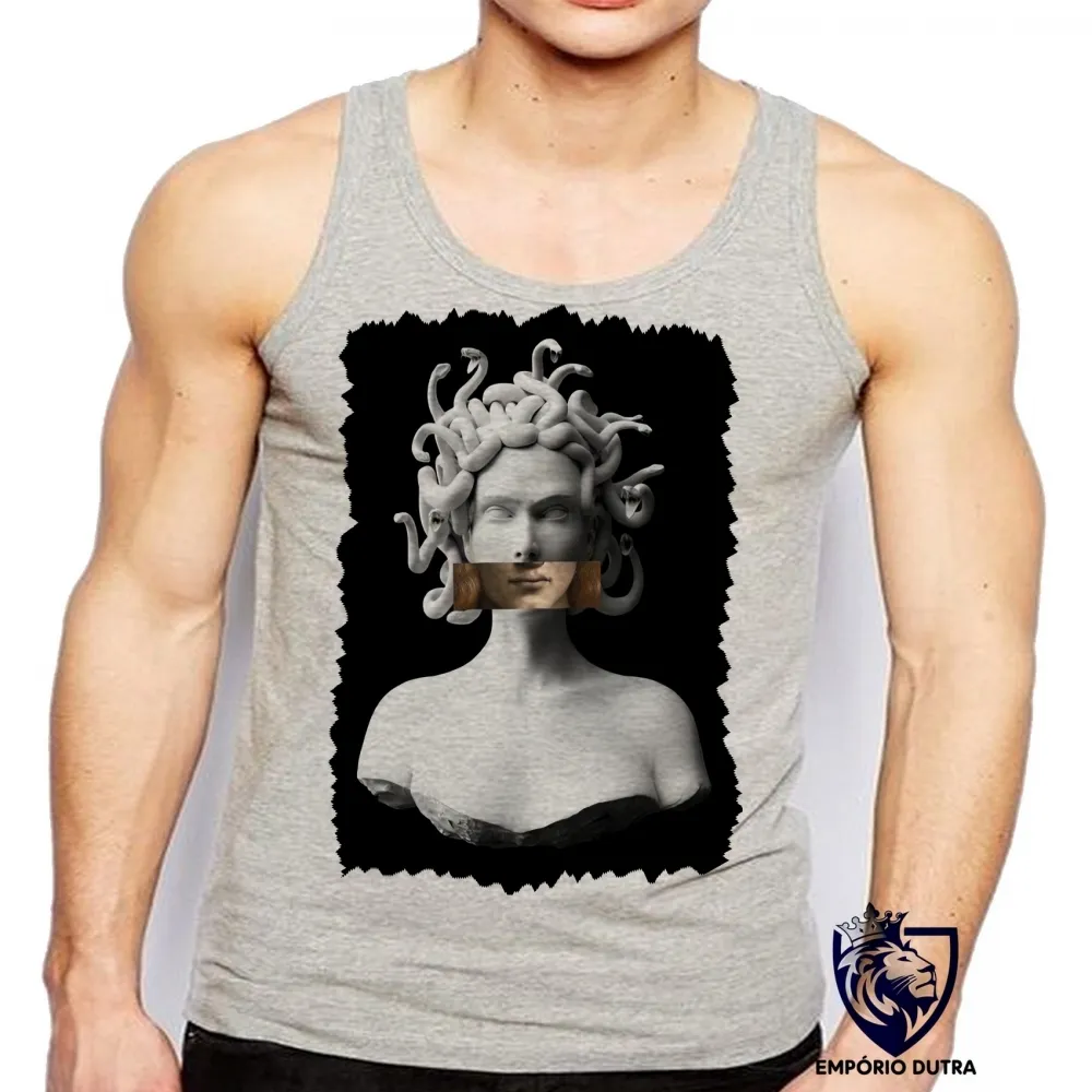 Camiseta Regata adulto ou infantil medusa mitologia grega cobra Imagem