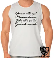 Camiseta Regata adulto ou infantil Meninos azul meninas rosa vestem - Foto 2