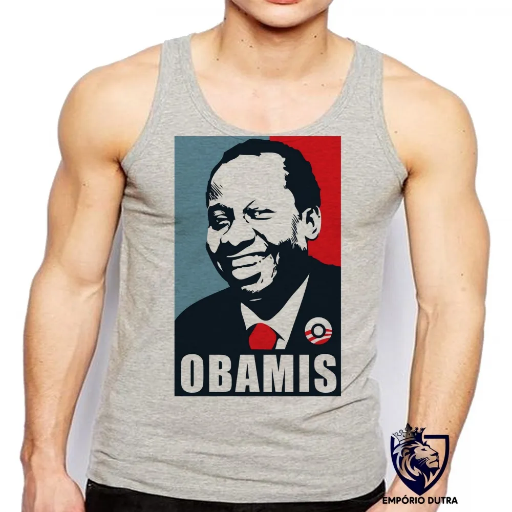 Camiseta Regata adulto ou infantil Mussum cacildis trapalhões Obama