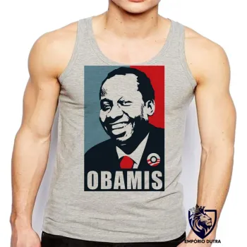 Camiseta Regata adulto ou infantil Mussum cacildis trapalhões Obama