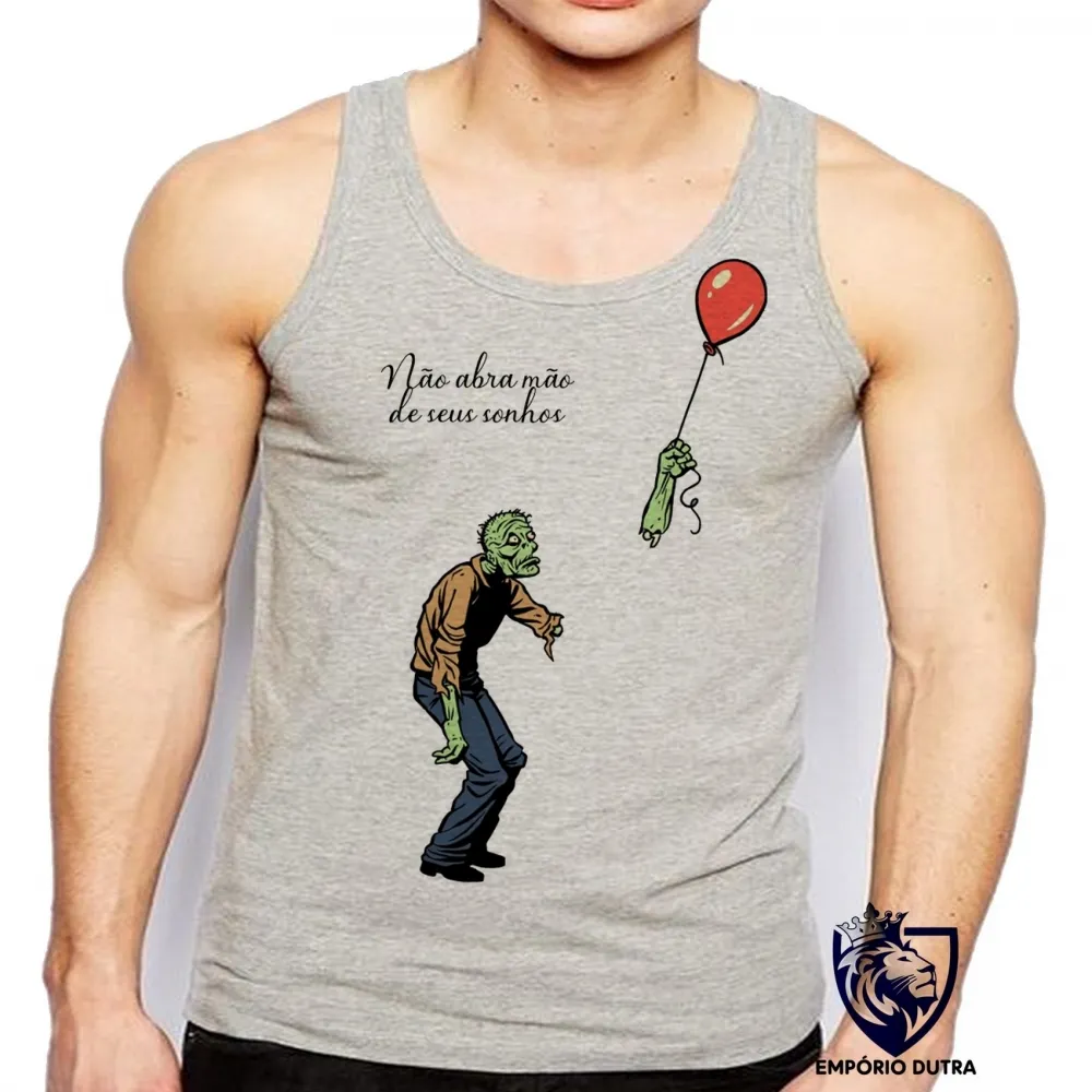 Camiseta Regata adulto ou infantil Não abra mão de seus sonhos zumbi Imagem