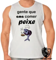 Camiseta Regata adulto ou infantil Peixe pesca pescador pescaria comer adora - Foto 2