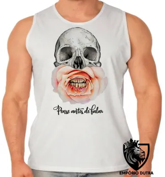 Camiseta Regata adulto ou infantil Pense antes de falar - Foto 2