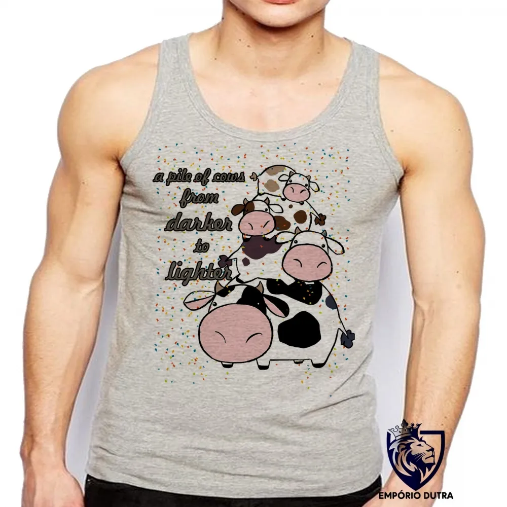 Camiseta Regata adulto ou infantil pilha de vacas gado boiada