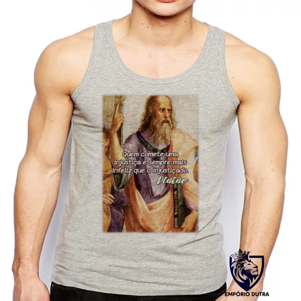 Camiseta Regata adulto ou infantil Platão filosofo filosofia