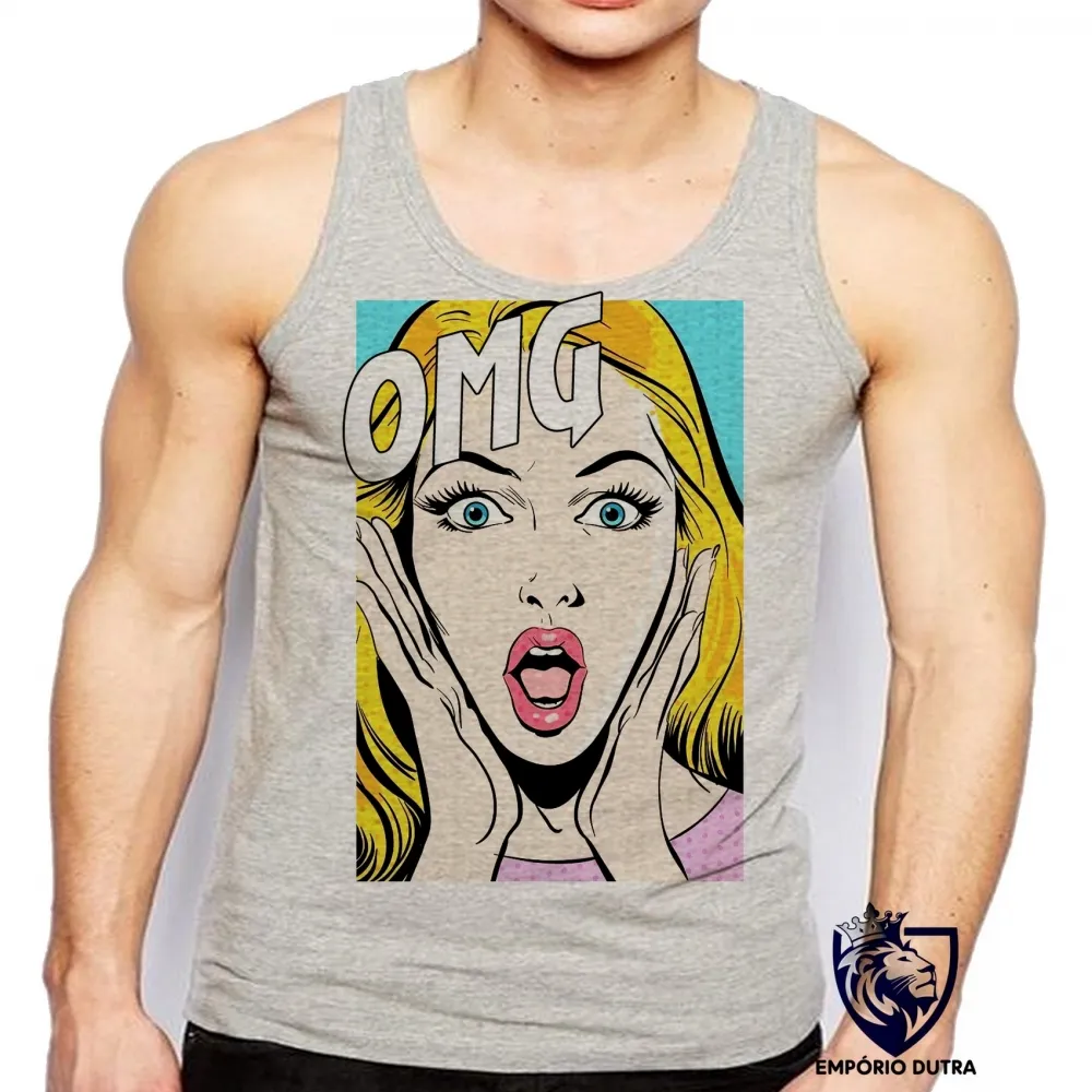 Camiseta Regata adulto ou infantil Retro OMG Imagem