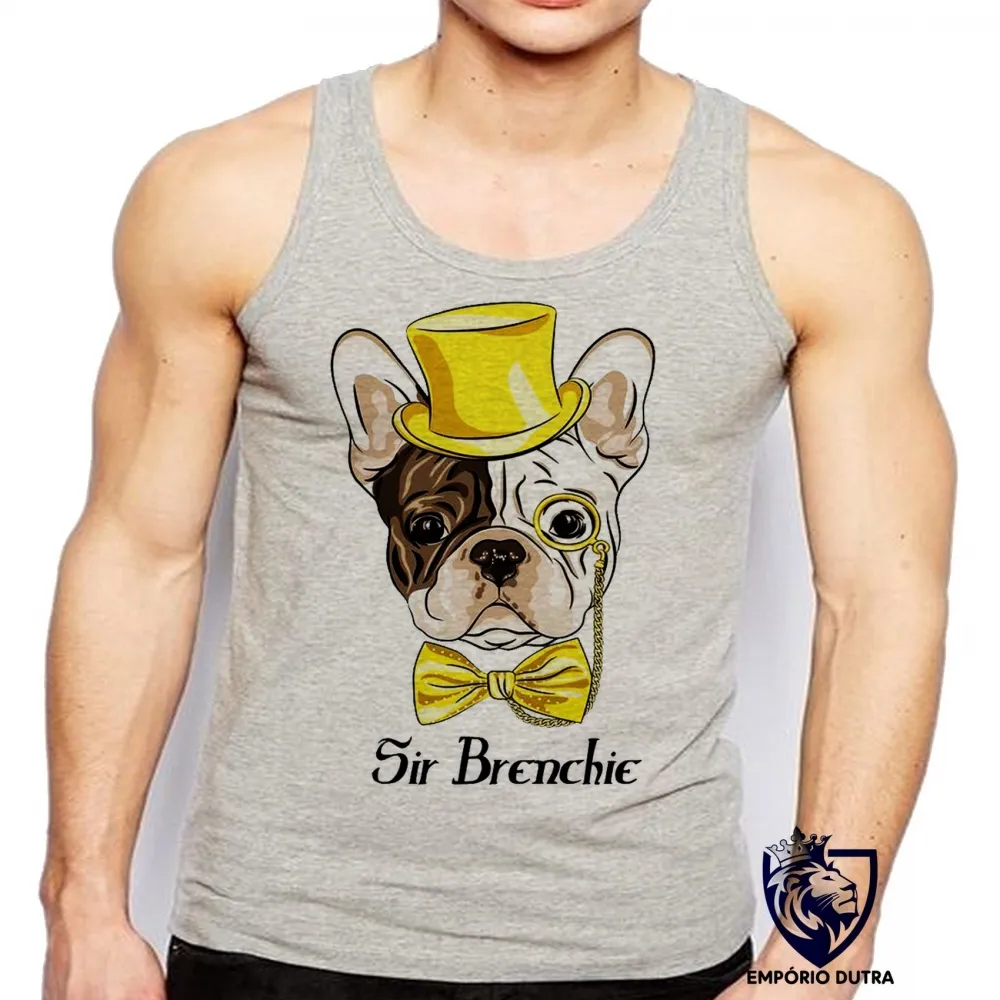 Camiseta Regata adulto ou infantil Sir Brenchie Buldogue Francês