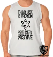 Camiseta Regata adulto ou infantil Think like a proton atomo energia nuclear - Foto 2