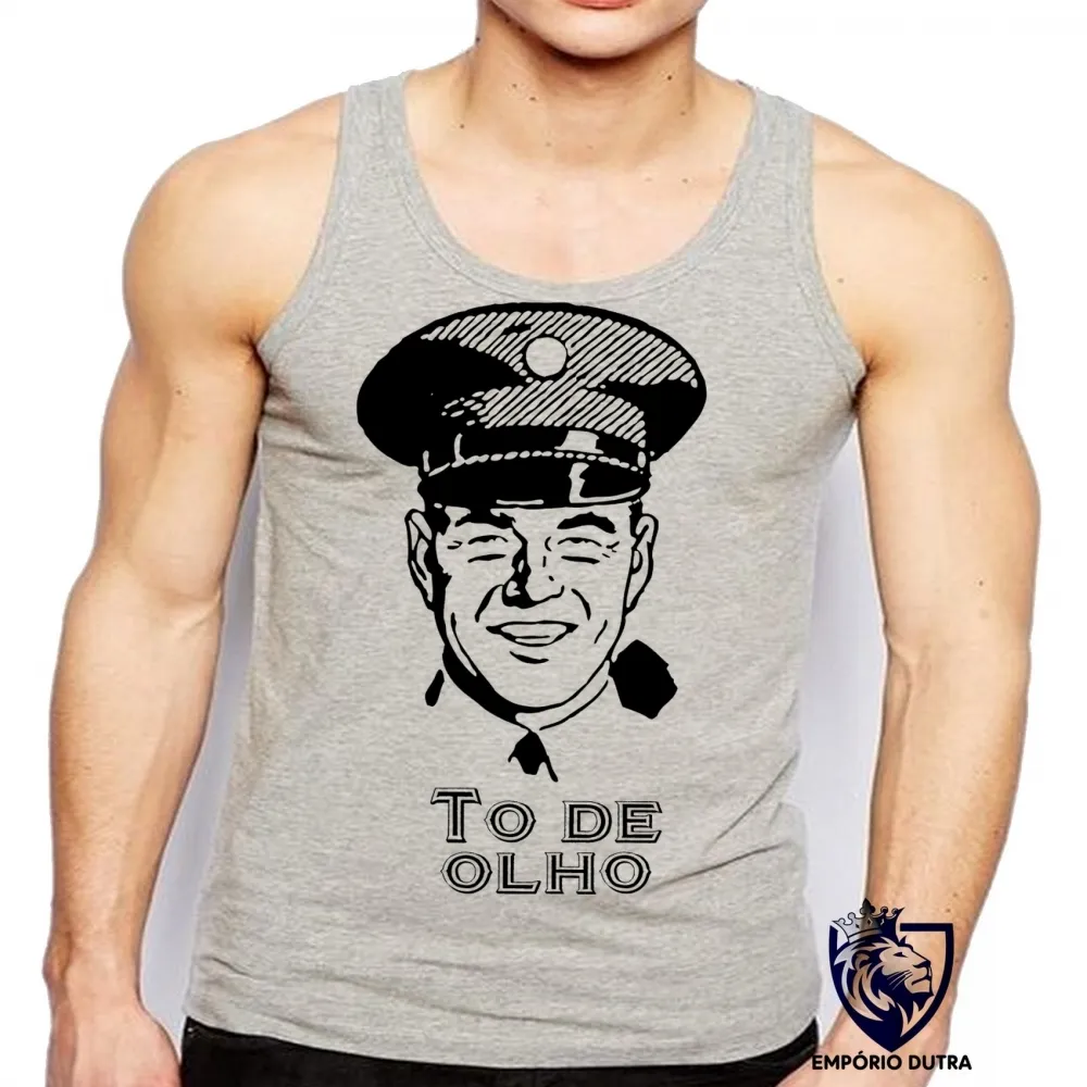 Camiseta Regata adulto ou infantil To de olho guarda policial vigilante Imagem