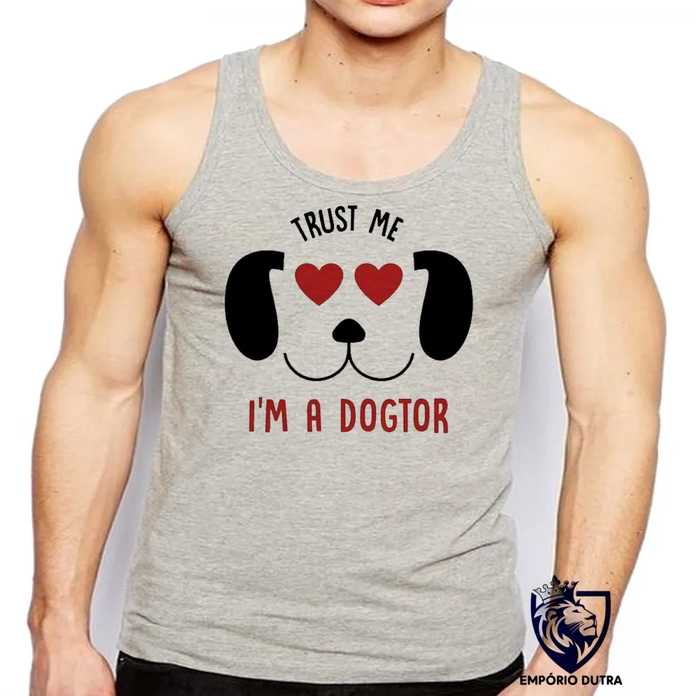Camiseta Regata adulto ou infantil Veterinário médico dogtor cão dog Imagem