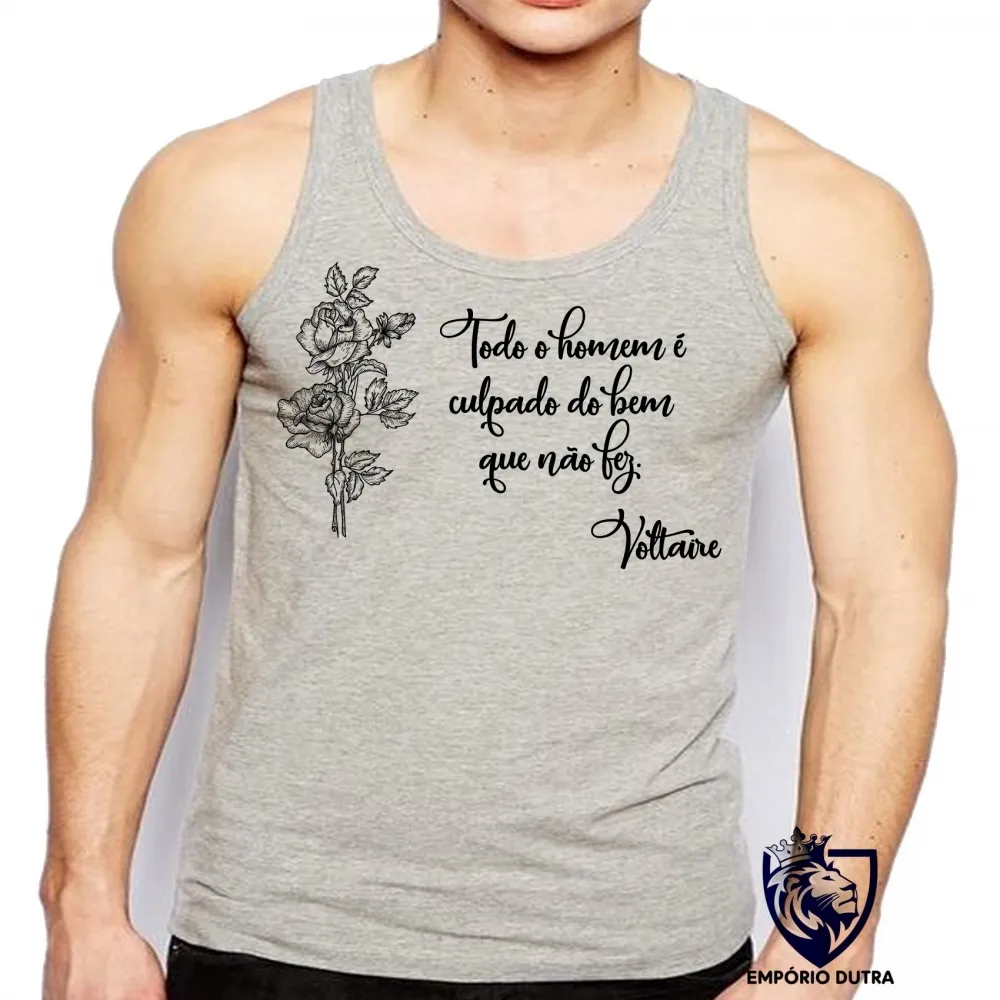 Camiseta Regata adulto ou infantil Voltaire bem que não fez Imagem