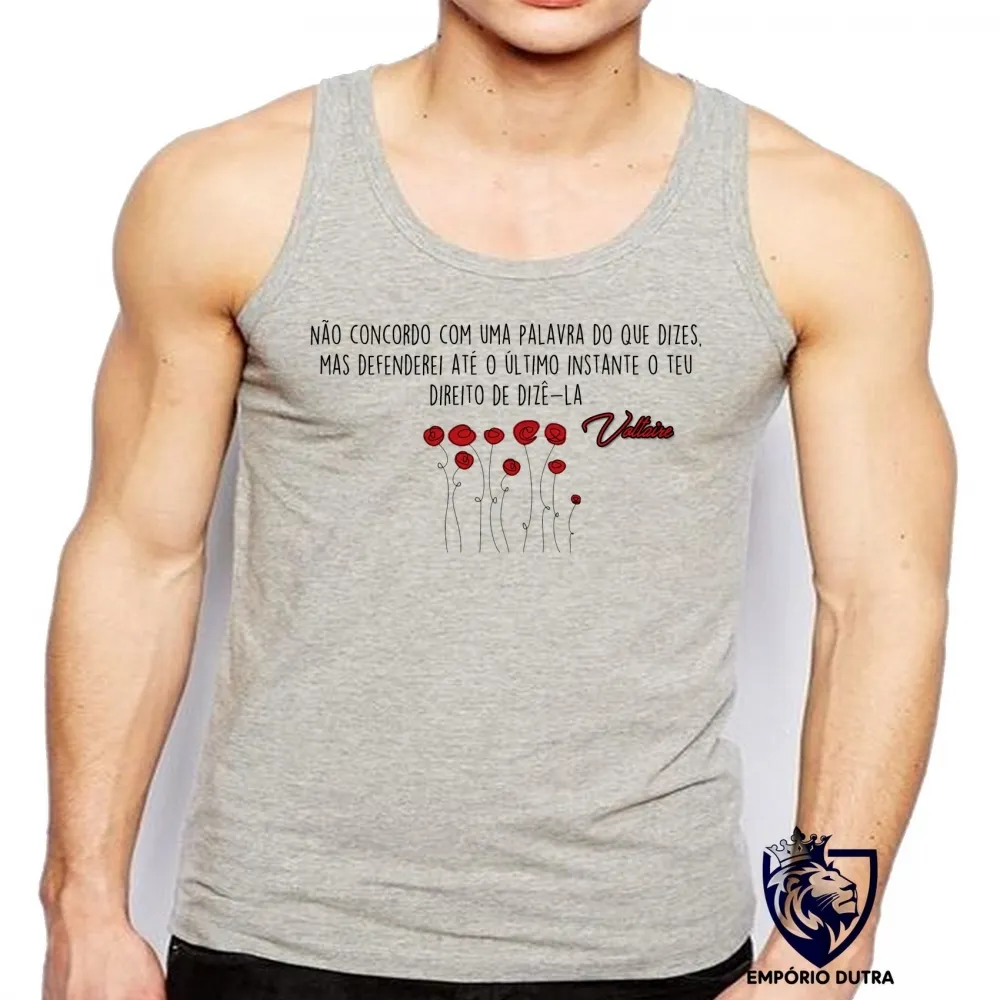 Camiseta Regata adulto ou infantil Voltaire direito de dizer liberdade expressão