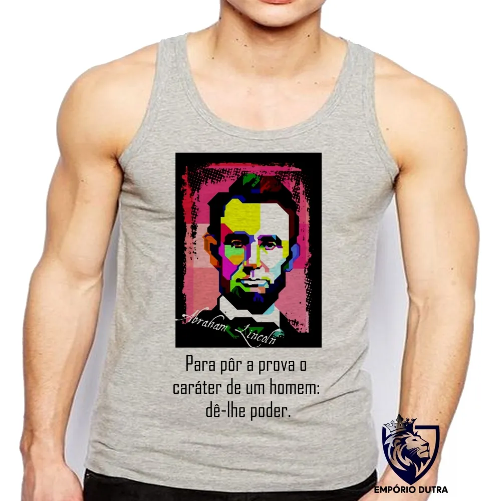 Camiseta Regata adulto ou infantil Abraham Lincoln presidente EUA