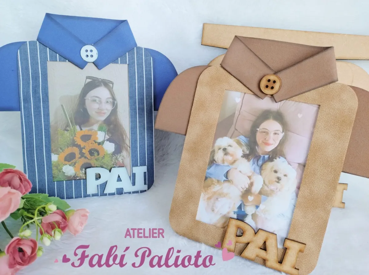 G1.665 Gabarito de Moldes  em MDF  Camisa Porta Retrato