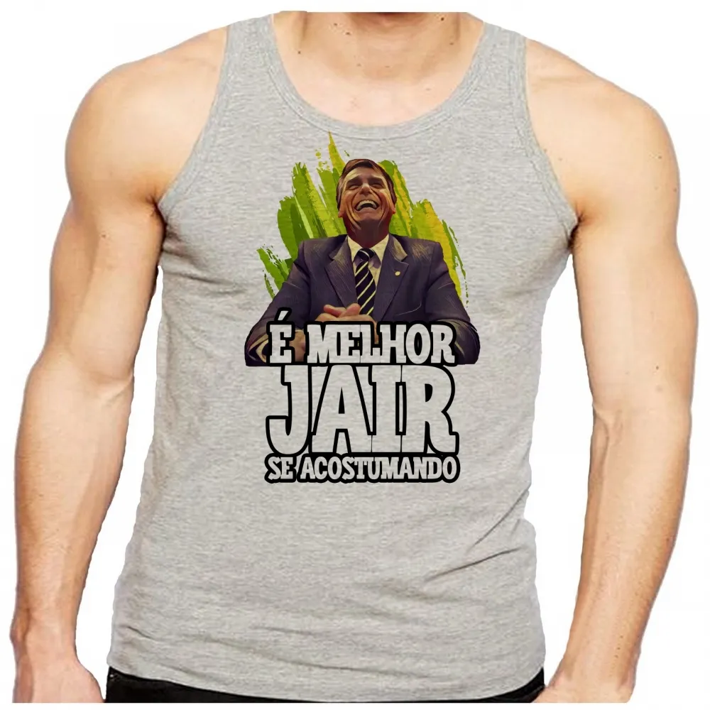 Camiseta Regata adulto ou infantil Bolsonaro Jair se acostumando desenho Imagem