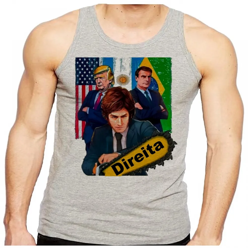 Camiseta Regata adulto ou infantil Bolsonaro Milei Donald Trumph Imagem
