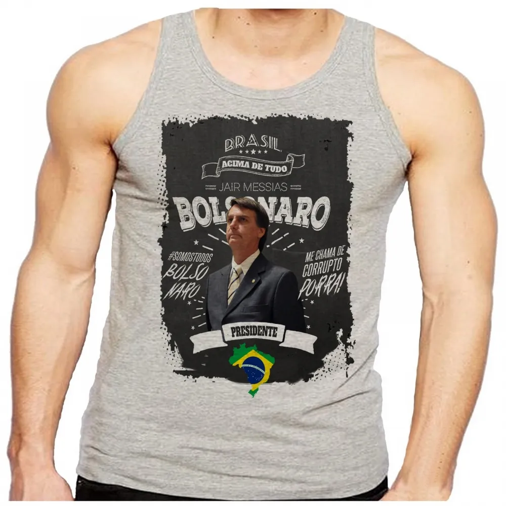Camiseta Regata adulto ou infantil Bolsonaro mito presidente DEUS acima todos Imagem