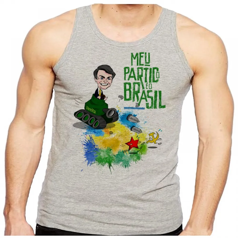 Camiseta Regata adulto ou infantil Bolsonaro tanque meu partido Brasil Imagem