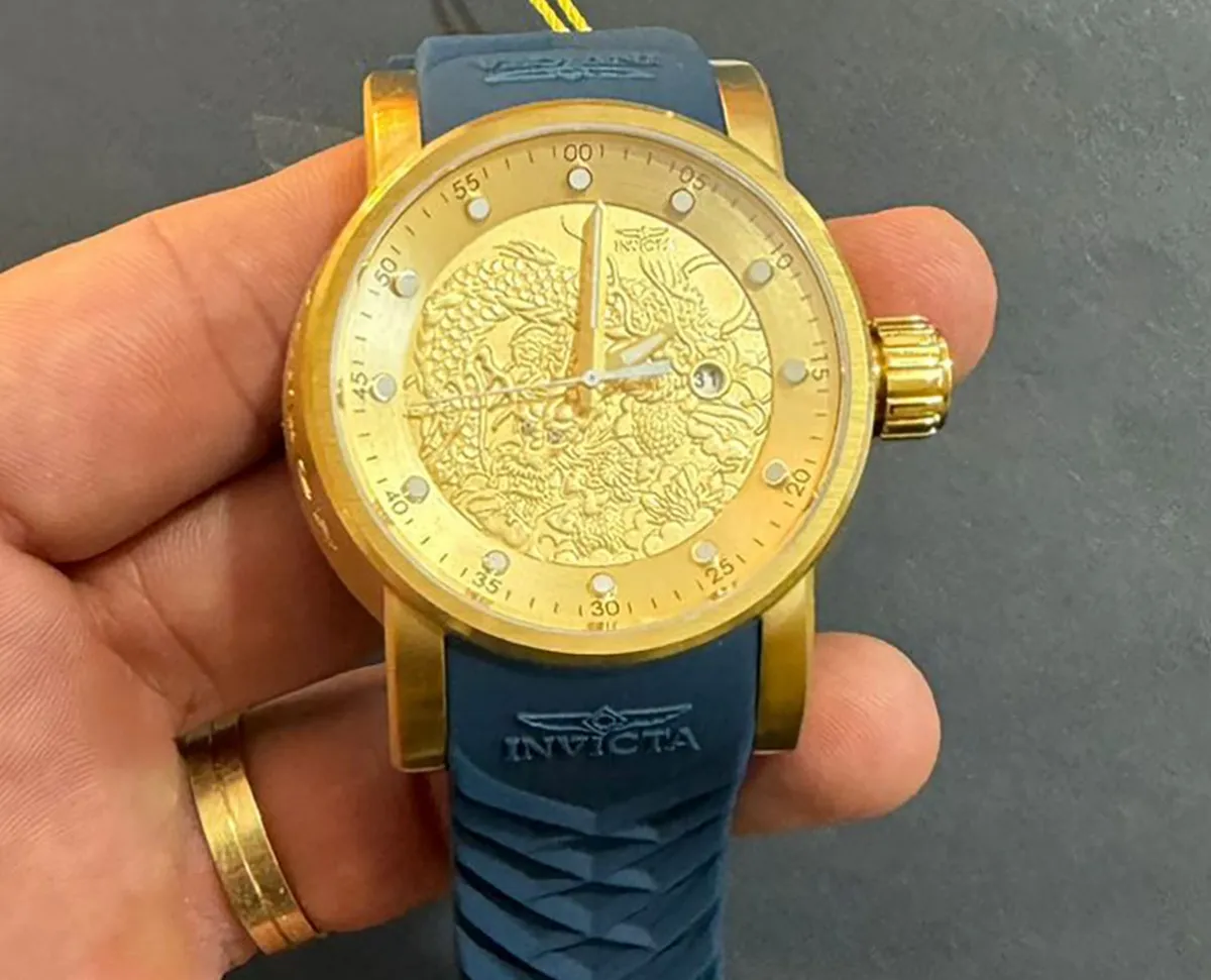 EiComprei - Relógio Invicta Yakuza 41143 Banhado Ouro18k Original