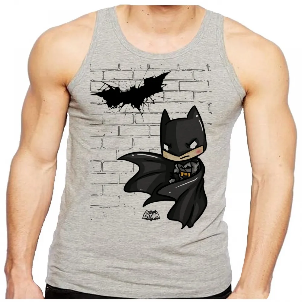 Camiseta Regata adulto ou infantil Batman pequeno muro herói Imagem