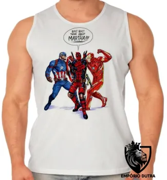 Camiseta Regata adulto ou infantil Boys think Dead Pool homen ferro capitão America - Foto 2