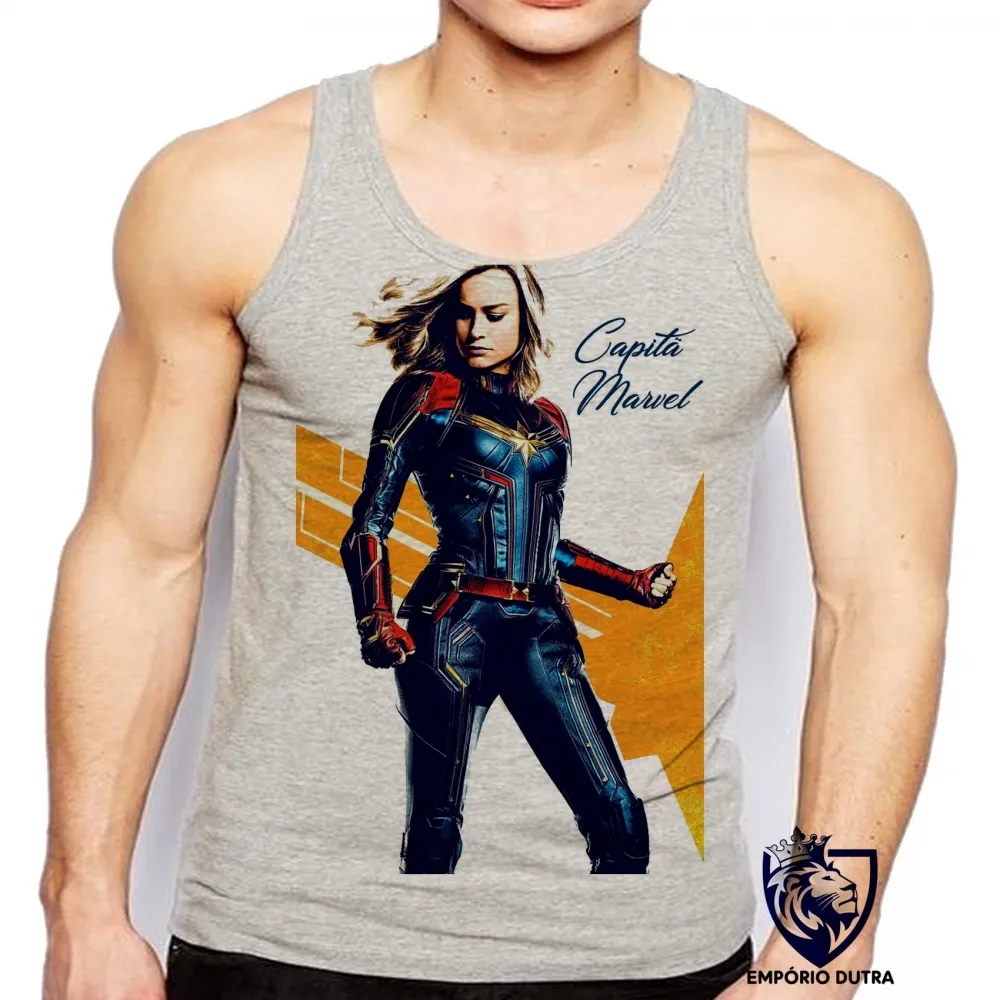 Camiseta Regata adulto ou infantil Capitã Marvel girl vingadores