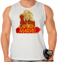 Camiseta Regata adulto ou infantil Capitã Marvel heroi feminina - Foto 2