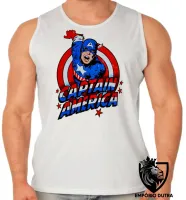 Camiseta Regata adulto ou infantil Capitão américa cartoon vingadores - Foto 2