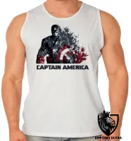 Camiseta Regata adulto ou infantil Capitão América desintegrando - Foto 2