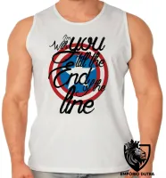Camiseta Regata adulto ou infantil Capitão América escudo end line - Foto 2