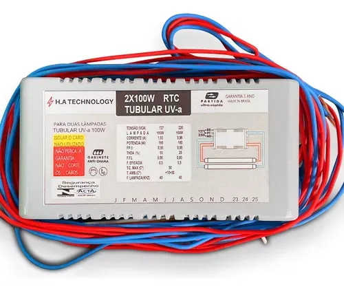 REATOR ELETRÔNICO P/LÂMPADA DE BRONZEAMENTO FLUORESCENTE 2X110W