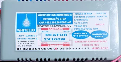REATOR ELETRÔNICO P/LÂMPADA DE BRONZEAMENTO FLUORESCENTE 2X100W Imagem