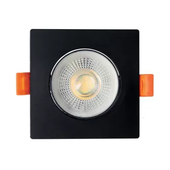 Spot Led 5W Embutido Quadrado preto