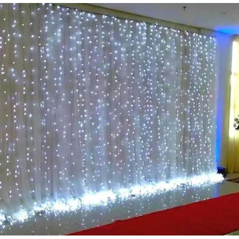 Cortina Luz Led  4mx3m Fixa Branco Frio Imagem