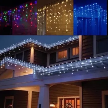 Cascata Fixa com 400 LEDs Fio Branco 10 Metros Branco Frio Natal