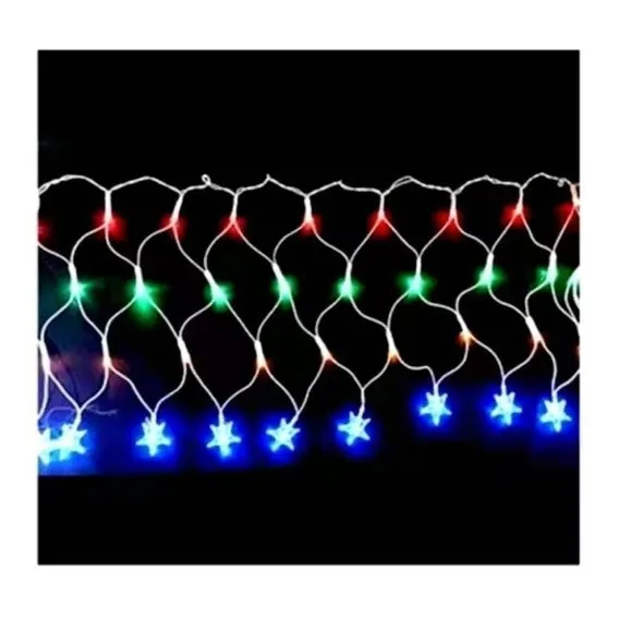 Cascata Estrela Led Natal Varias Cores Decoração 8 Funções