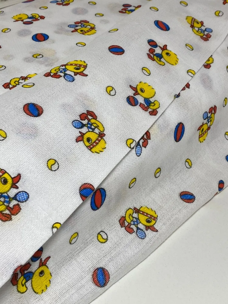 TECIDO FRALDA ESTAMPADO 70x70patinho