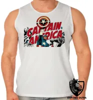 Camiseta Regata adulto ou infantil Capitão América super heroi marvel - Foto 2
