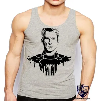 Camiseta Regata adulto ou infantil Capitão América vingadores steve