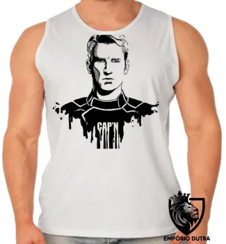 Camiseta Regata adulto ou infantil Capitão América vingadores steve - Foto 2