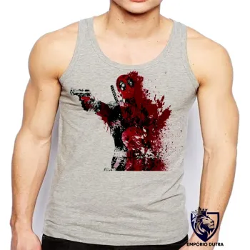 Camiseta Regata adulto ou infantil Deadpool super herói Marvel