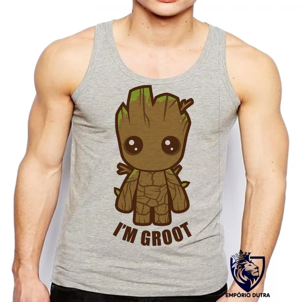 Camiseta Regata adulto ou infantil Groot Bebê guardiões galaxia marvel